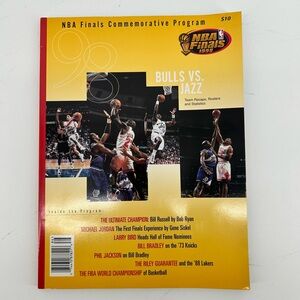 NBA Finals Commemorative Program 1998 Michael Jordan Chicago Bulls Utah Jazz NM